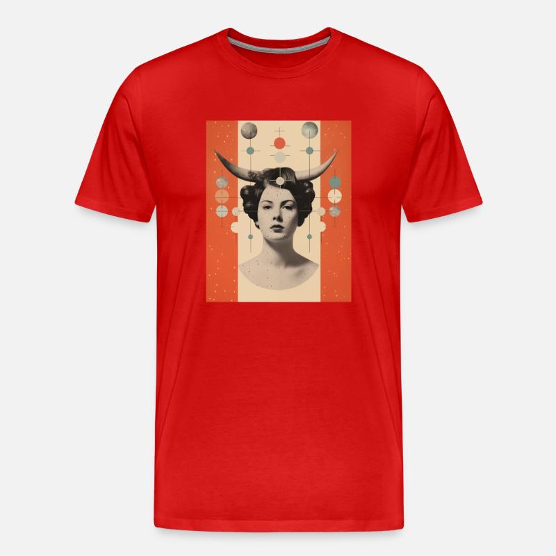 Steinbock Collage Kunst Astrologie - Männer Premium Bio T-Shirt - Rot