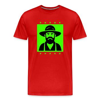 Farmer Farmer Silhouette - Men's Premium Organic T-Shirt - red - Front - Damien (186cm)