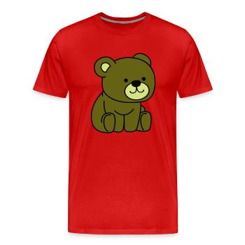 teddy bear - Men's Premium Organic T-Shirt - red - Front - Damien (186cm)