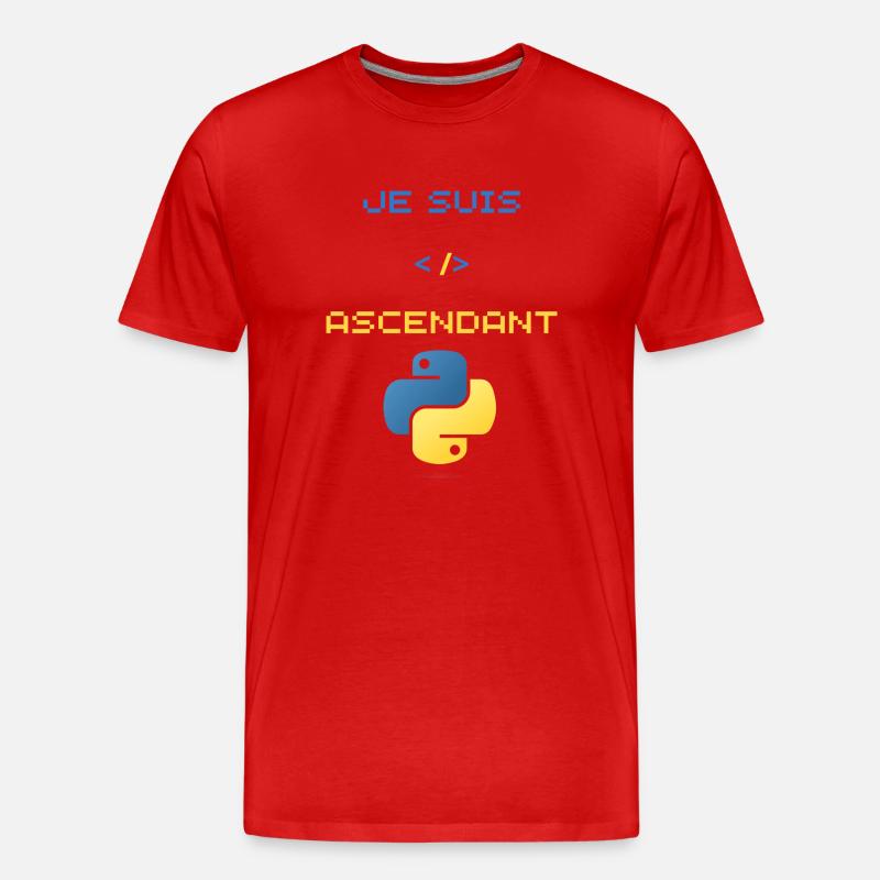 Geschenk für Python-Entwickler - Männer Premium Bio T-Shirt - Rot
