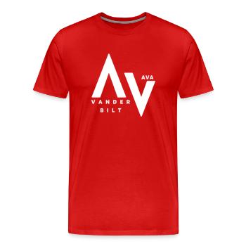 AVA VANDERBILT - Männer Premium Bio T-Shirt - Rot - Vorne - Damien (186cm)