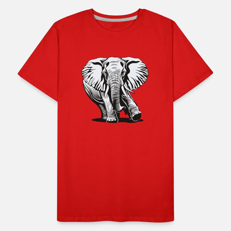 Elefant Elephant Tier Zoo Afrika Safari Savanne Männer Premium Bio T-Shirt