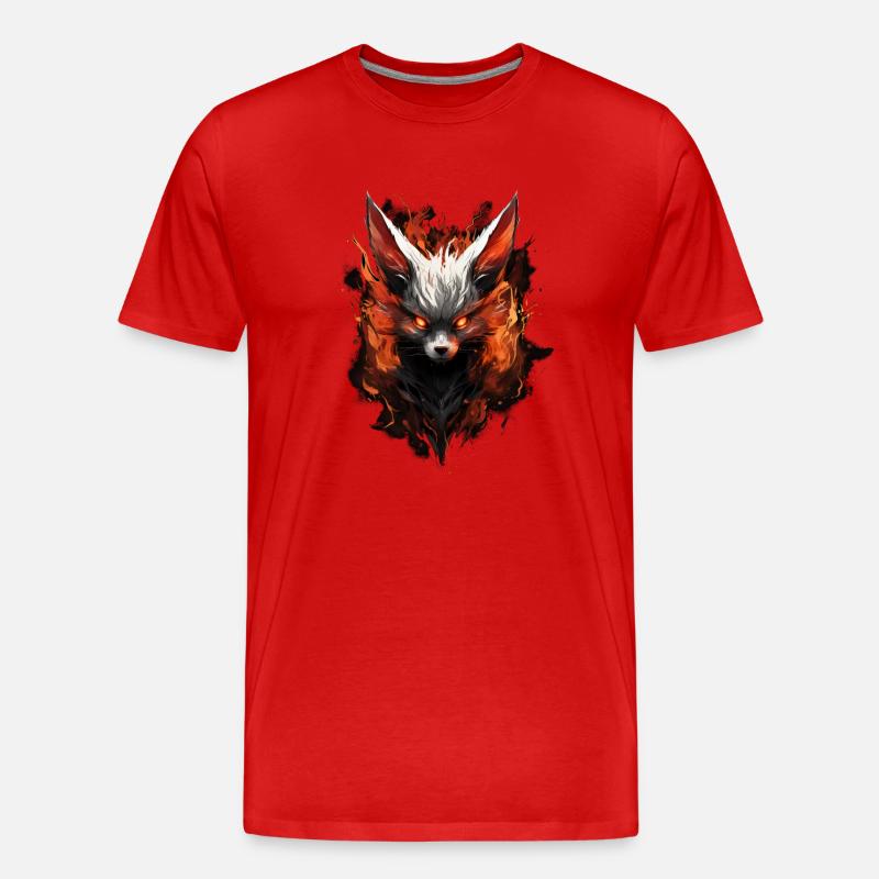 Volpe Demone Fennec Dämon Fuchs - Männer Premium Bio T-Shirt - Rot