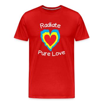 Radiate pure love - Men's Premium Organic T-Shirt - red - Front - Damien (186cm)
