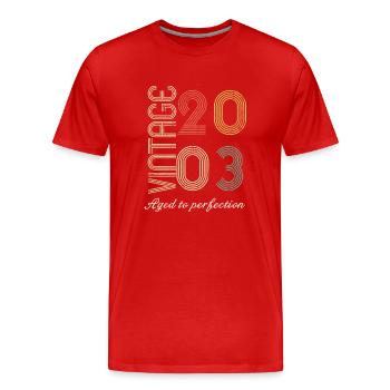 21st birthday gift - 2003 - Men's Premium Organic T-Shirt - red - Front - Damien (186cm)