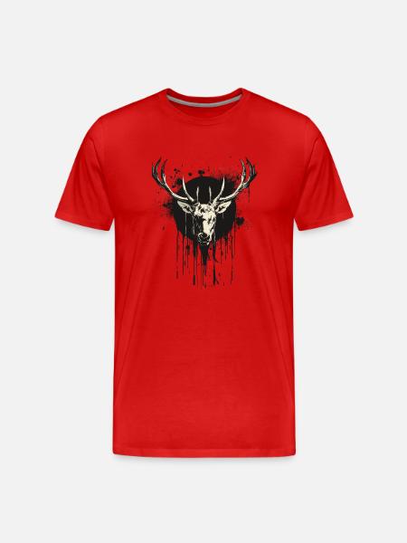 Deer with black spade - Men's Premium Organic T-Shirt - red