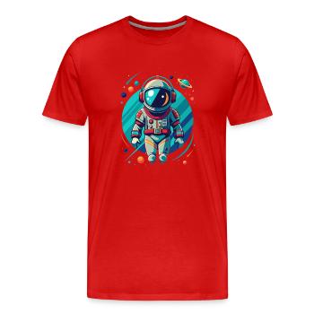 ASTRONAUT - Männer Premium Bio T-Shirt - Rot - Vorne - Damien (186cm)
