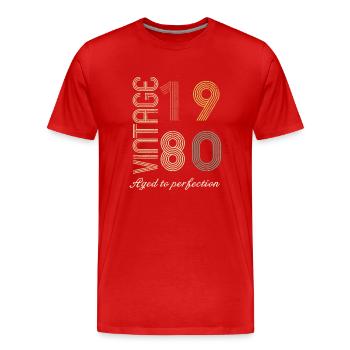 44 Years Birthday Gift - 1980 - Men's Premium Organic T-Shirt - red - Front - Damien (186cm)