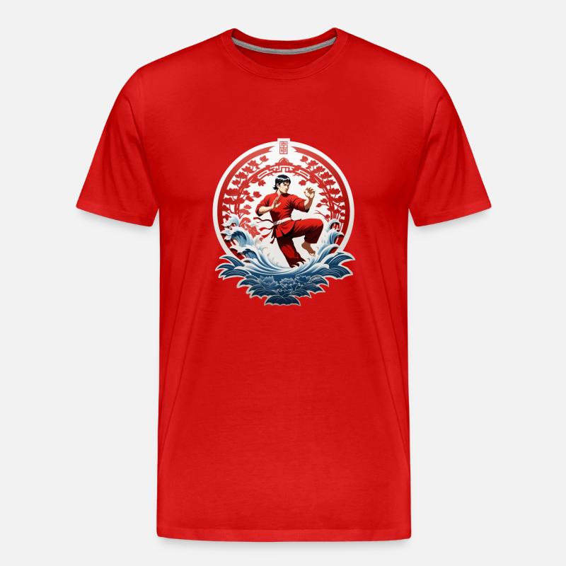 Kung Fu - Männer Premium Bio T-Shirt - Rot