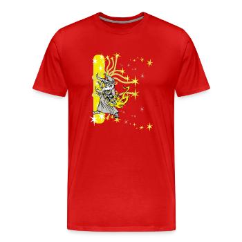 Zauberer - Männer Premium Bio T-Shirt - Rot - Vorne - Damien (186cm)
