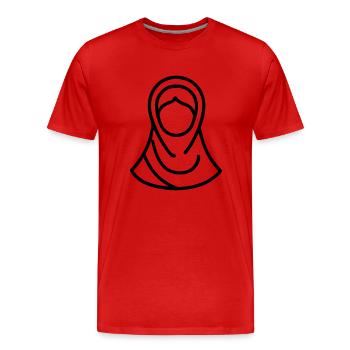 hijab headscarf muslim woman - Men's Premium Organic T-Shirt - red - Front - Damien (186cm)