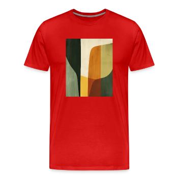 Affiche Minimaliste Geo 1 - T-shirt bio Premium Homme - rouge - Devant - Damien (186cm)