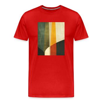 Affiche Minimaliste Geo - T-shirt bio Premium Homme - rouge - Devant - Damien (186cm)