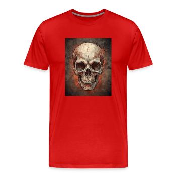 Crâne Grunge - T-shirt bio Premium Homme - rouge - Devant - Damien (186cm)