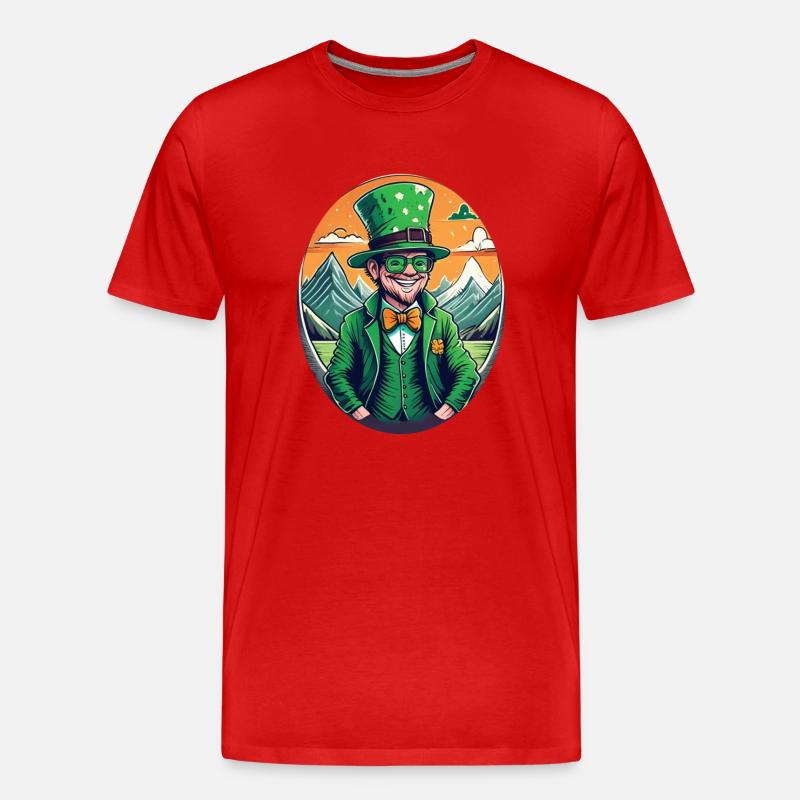 Lutin Trèfle de la Saint-Patrick - T-shirt bio Premium Homme - rouge