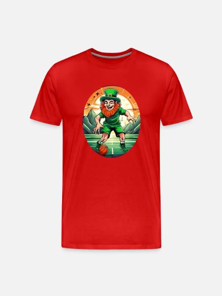 Basket-ball Trèfle de la Saint-Patrick - T-shirt bio Premium Homme - rouge