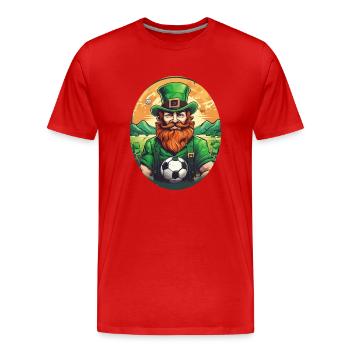 Football Trèfle de la Saint-Patrick - T-shirt bio Premium Homme - rouge - Devant - Damien (186cm)