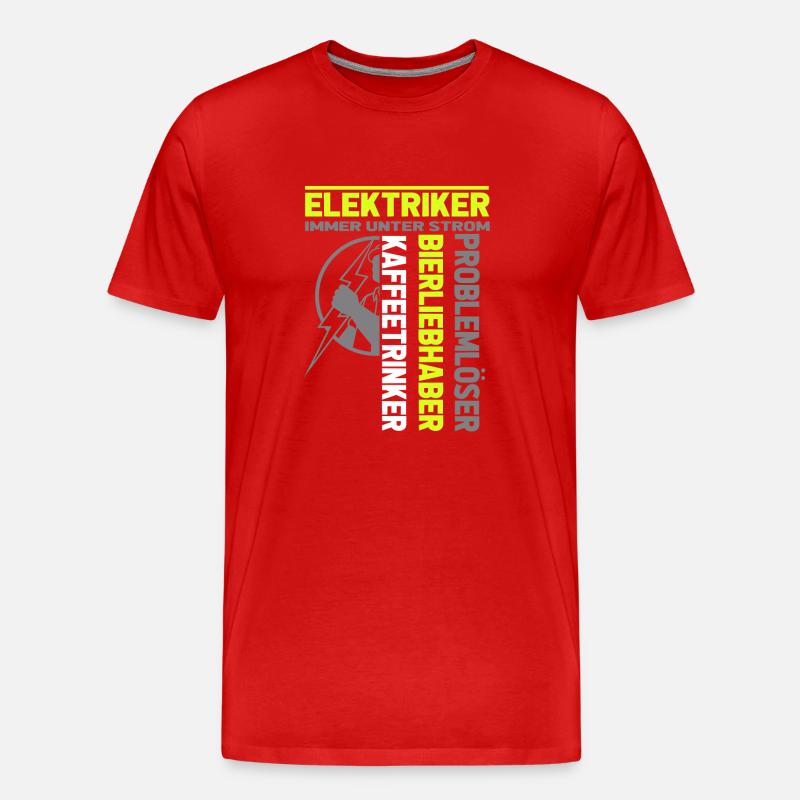Elektriker immer unter Strom - Männer Premium Bio T-Shirt - Rot