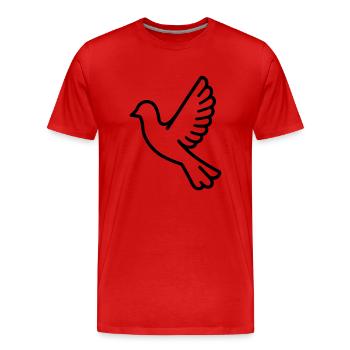 Taube - Männer Premium Bio T-Shirt - Rot - Vorne - Damien (186cm)