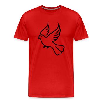 Taube - Männer Premium Bio T-Shirt - Rot - Vorne - Damien (186cm)