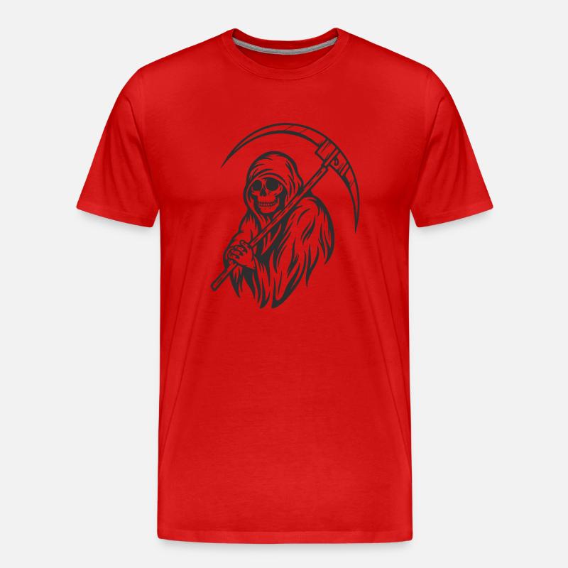Der Tod und sein Werkzeug - Männer Premium Bio T-Shirt - Rot
