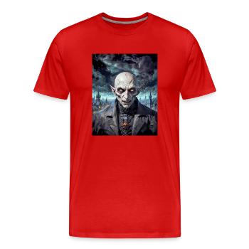 vampire Nosferatu monster dark horror scary - Men's Premium Organic T-Shirt - red - Front - Damien (186cm)