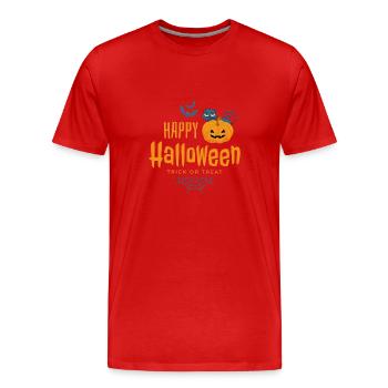 Frohes Halloween, Süßes oder Saures - Männer Premium Bio T-Shirt - Rot - Vorne - Damien (186cm)