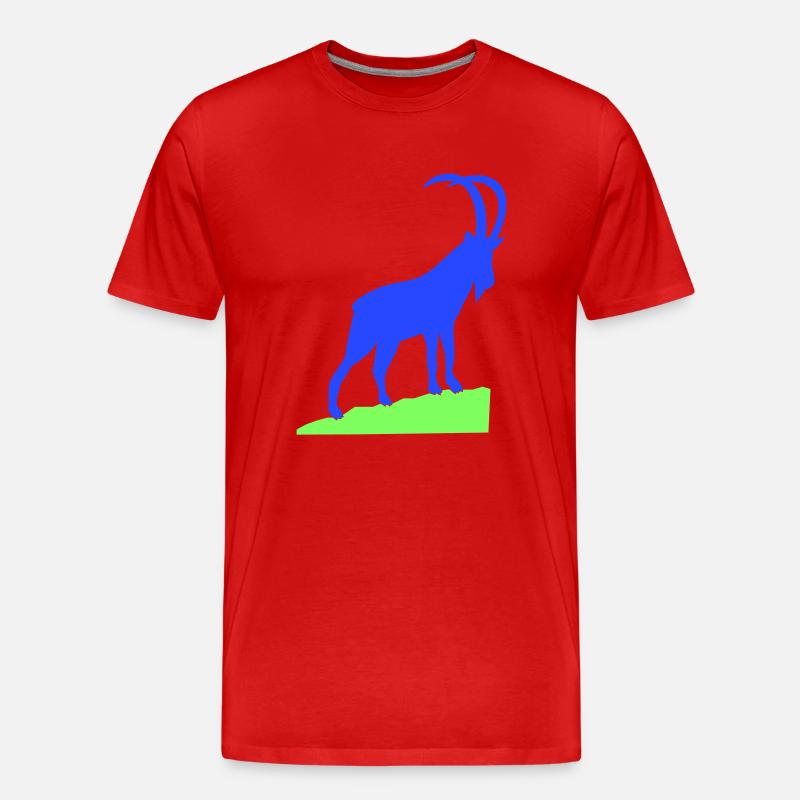 steinbock - Männer Premium Bio T-Shirt - Rot