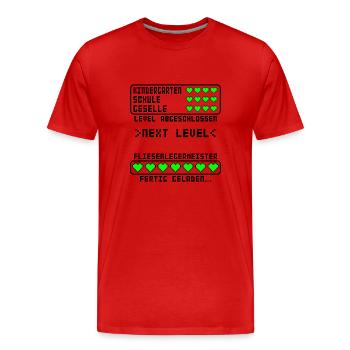 Fliesenleger Meister Fliesenlegermeister bestanden - Männer Premium Bio T-Shirt - Rot - Vorne - Damien (186cm)