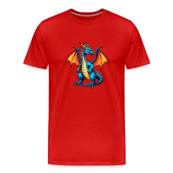 Blauer Dragon - Männer Premium Bio T-Shirt - Rot - Vorne - Damien (186cm)