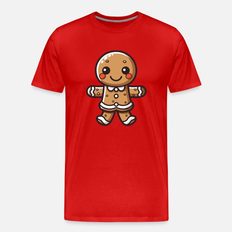 Lebkuchenmann - Männer Premium Bio T-Shirt - Rot