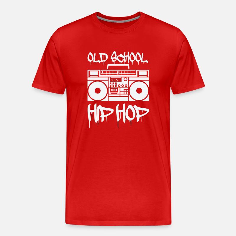 ghettoblaster old school - Männer Premium Bio T-Shirt - Rot