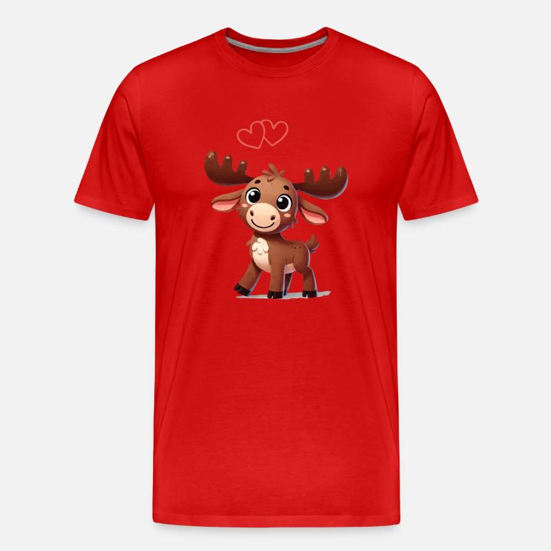 elch comic love - Männer Premium Bio T-Shirt - Rot