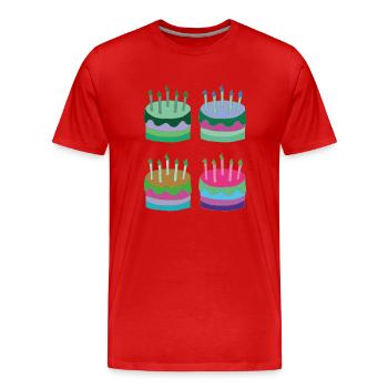 torten bunt - Männer Premium Bio T-Shirt - Rot - Vorne - Damien (186cm)