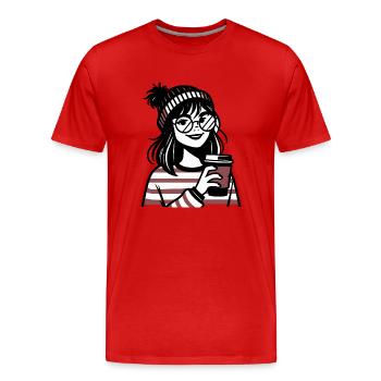 Ambiance hivernale chaleureuse - T-shirt bio Premium Homme - rouge - Devant - Damien (186cm)