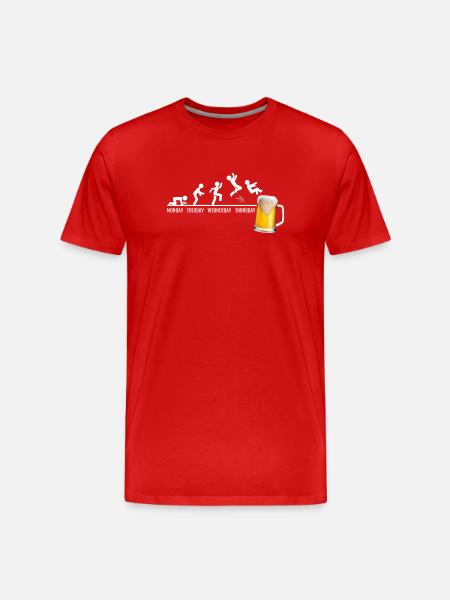 Weekday Jump to Beer - Men's Premium Organic T-Shirt - red