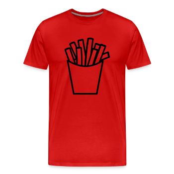 French fries - Men's Premium Organic T-Shirt - red - Front - Damien (186cm)