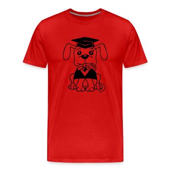 Certificat de fin d’études de l’école canine Gymnase Collège Abi - T-shirt bio Premium Homme - rouge - Devant - Damien (186cm)