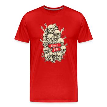Rule 9 Gibbs Law Skull Bones - Men's Premium Organic T-Shirt - red - Front - Damien (186cm)