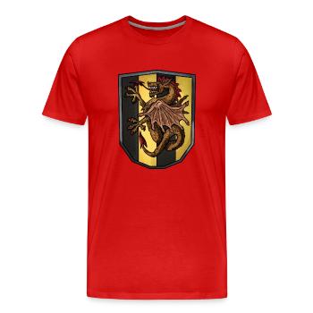 Armoiries des dragons bruns - T-shirt bio Premium Homme - rouge - Devant - Damien (186cm)