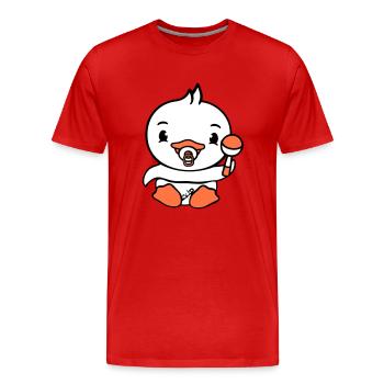 Ente Baby Kind Rassel Windel niedlich Schnuller - Männer Premium Bio T-Shirt - Rot - Vorne - Damien (186cm)
