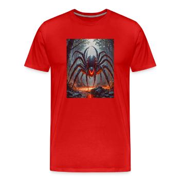 Tsuchigumo Monstrous giant spider with glowing red - Men's Premium Organic T-Shirt - red - Front - Damien (186cm)
