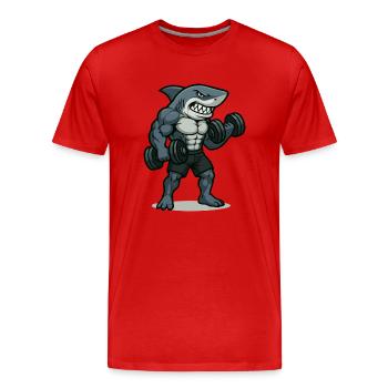 Fitness des requins - T-shirt bio Premium Homme - rouge - Devant - Damien (186cm)