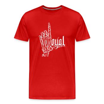 Crâne de hors-la-loi Gangs d’autoroutes Mort de motard - T-shirt bio Premium Homme - rouge - Devant - Damien (186cm)