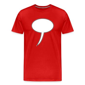 Conception de bulle de dialogue longue - T-shirt bio Premium Homme - rouge - Devant - Damien (186cm)
