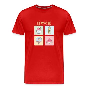 Japan Summer Things - Men's Premium Organic T-Shirt - red - Front - Damien (186cm)
