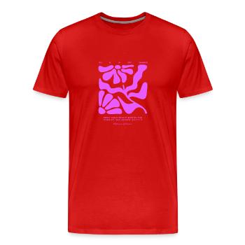 Peace in the heart of wanderlust - Men's Premium Organic T-Shirt - red - Front - Damien (186cm)