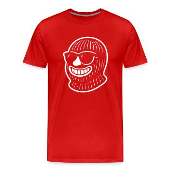 Bandit Gangster Skimaske - Männer Premium Bio T-Shirt - Rot - Vorne - Damien (186cm)