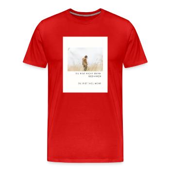 Du bist viel mehr - Männer Premium Bio T-Shirt - Rot - Vorne - Damien (186cm)