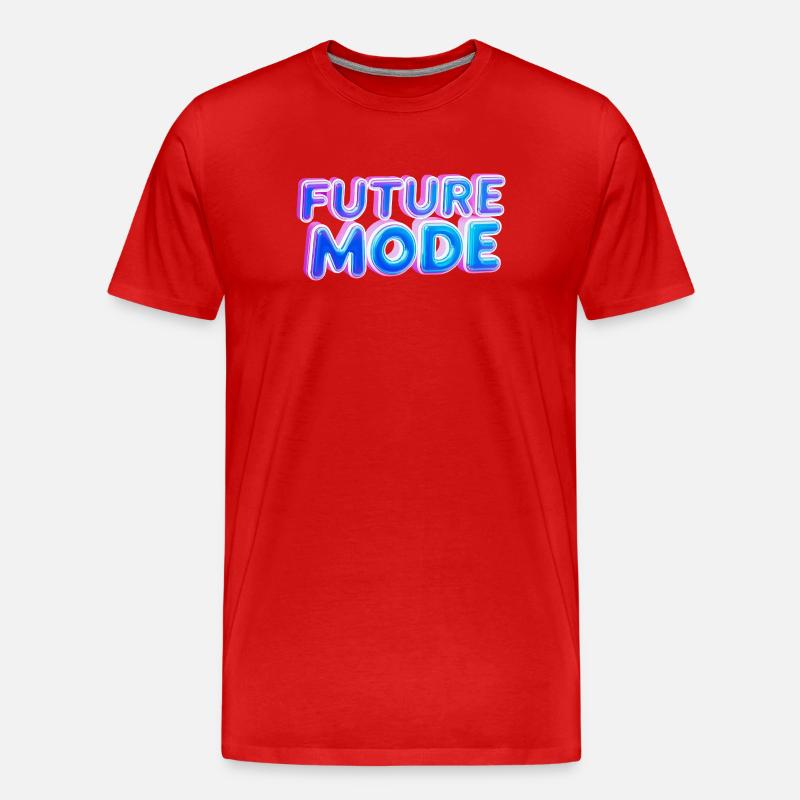 Future Mode Neon Licht - Männer Premium Bio T-Shirt - Rot